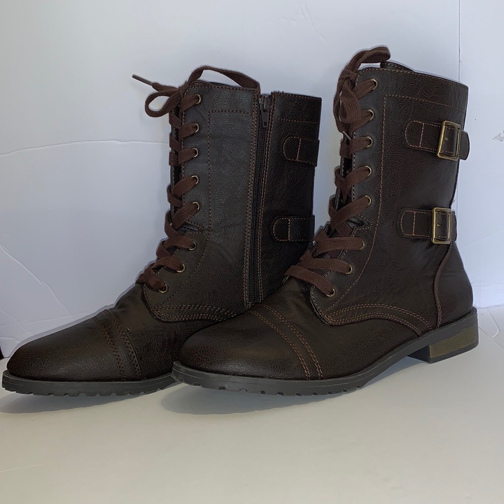 Woman’s Self Esteem Brown Combat Boots Size 11